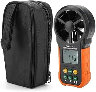 PM6252A Digital Anemometer,Portable High Exactness Handheld Wind Speed Meter Air Volume Measuring Meter for Weather Data Collection and Windsurfing Kite Flying Sailing