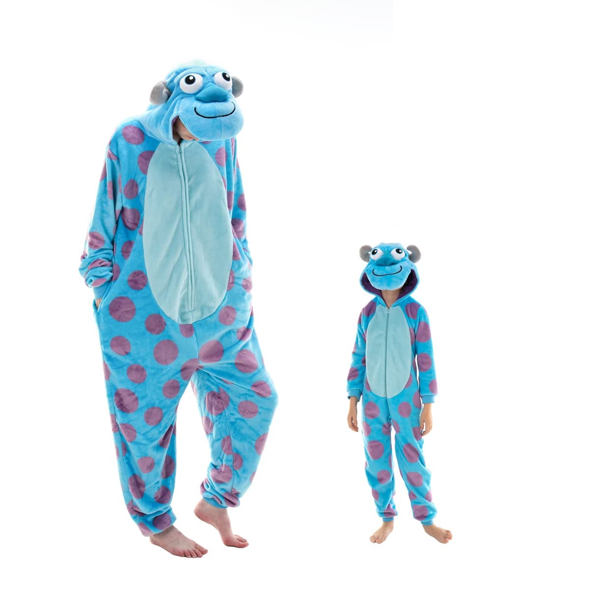 Snug Fit Unisex Adult Onesie Pajamas, Flannel Cosplay Animal One Piece Halloween Costume Sleepwear Homewear