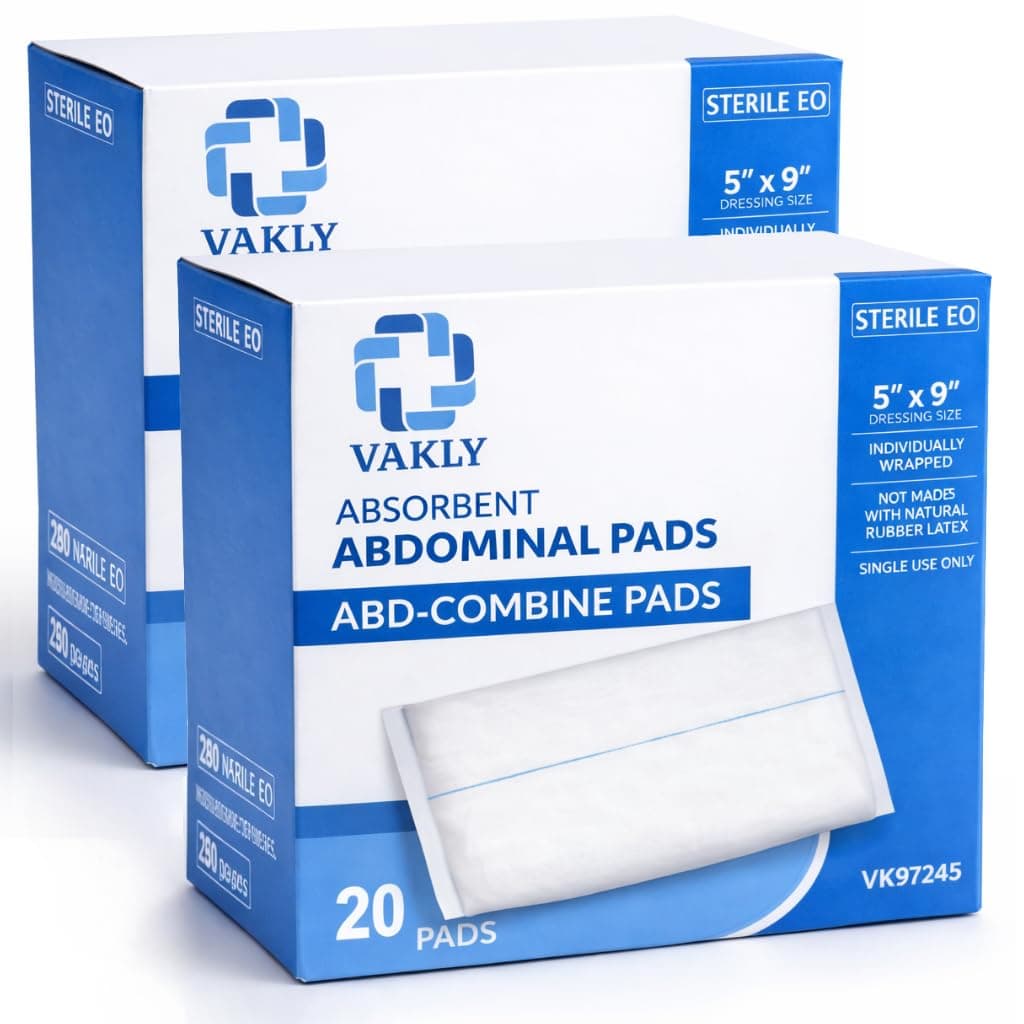 ABD Pads 5" x 9" (40 Pack) – Sterile Abdominal Combine Pads, High Absorbency Non-Adherent Gauze Dressings for Wound Care & First Aid