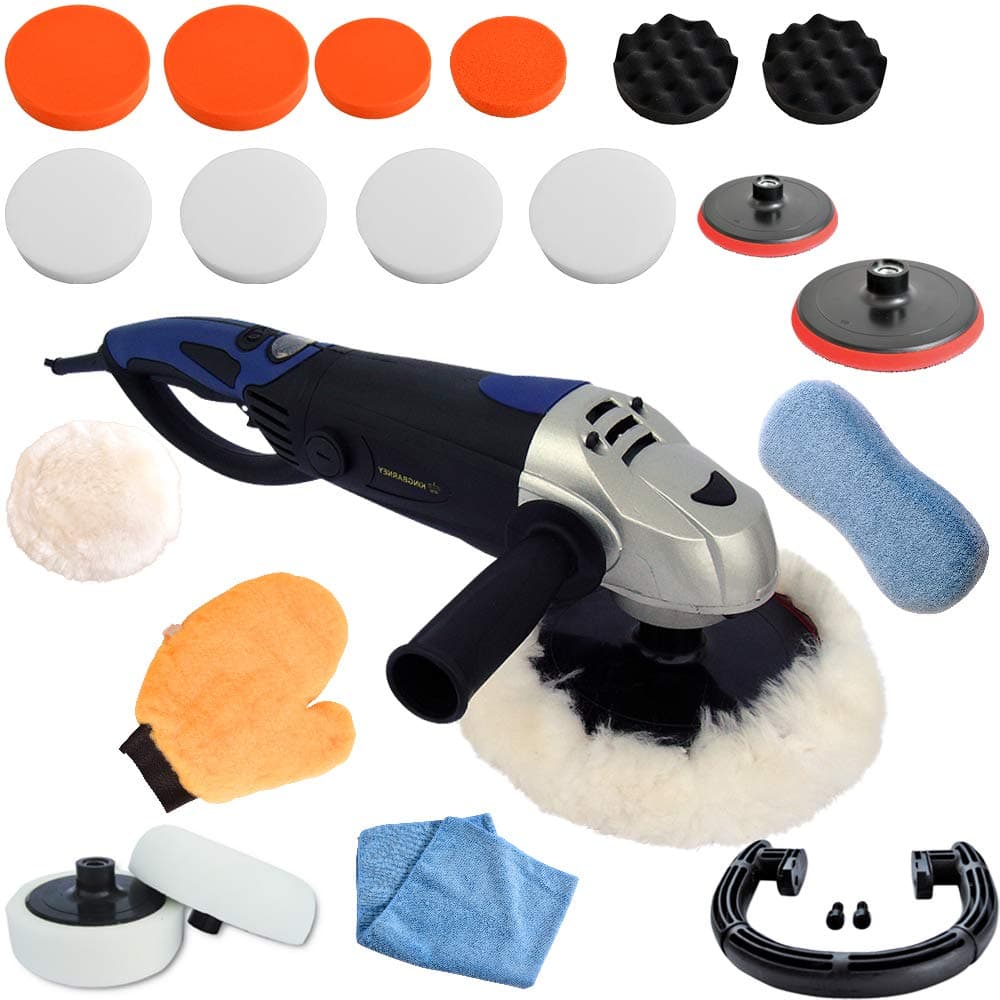 Kingbarney CAR BOAT POLISHER,ELECTRIC,SANDER, BUFFER + Set 2, 1600 W