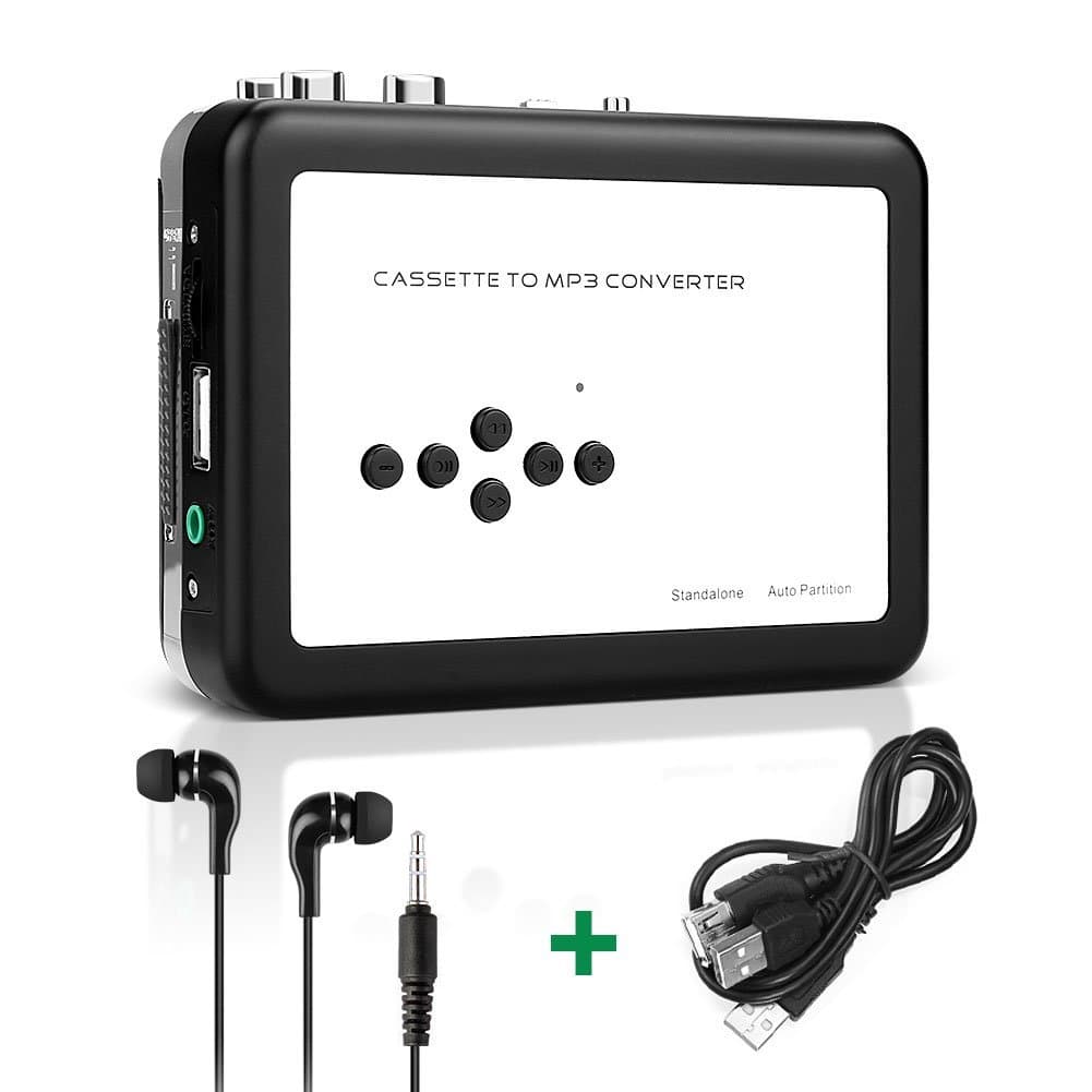 Cassette to MP3 Player, Portable Cassette Recorder USB MP3 Music Player, Convert Tape to Digital MP3 Format via USB Disk, Plug and Play