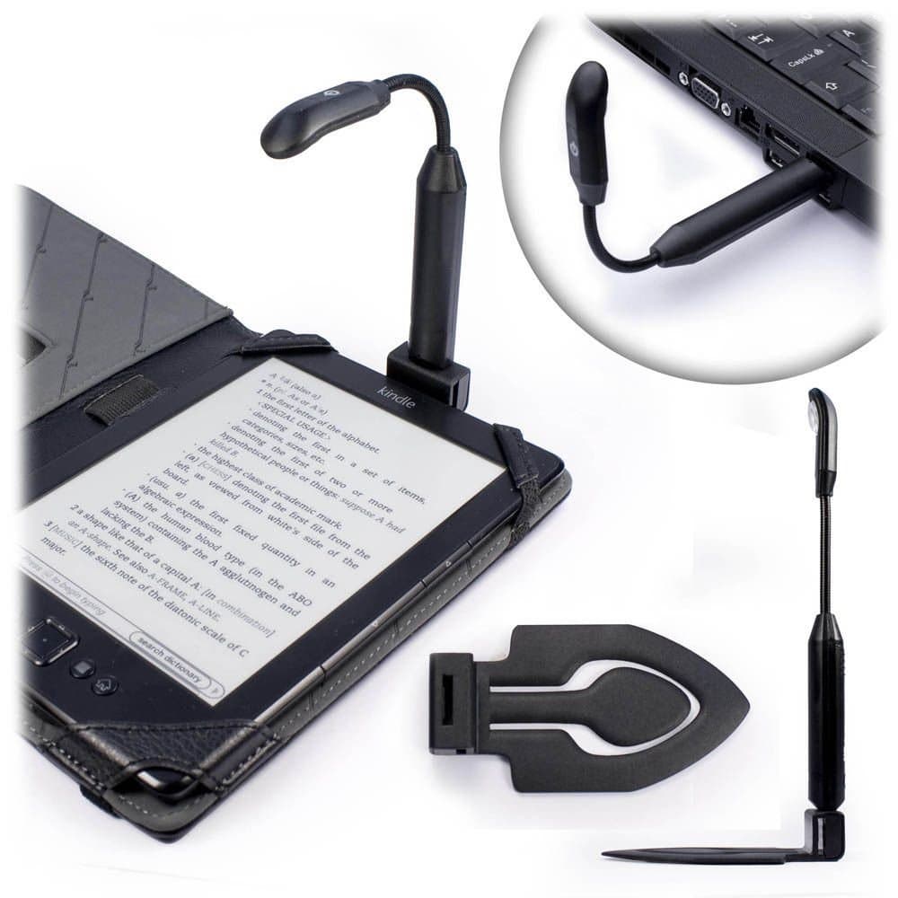 Tuff-Luv Bright Spark Clip-On LED Reading Light (USB Rechargeable) - Black