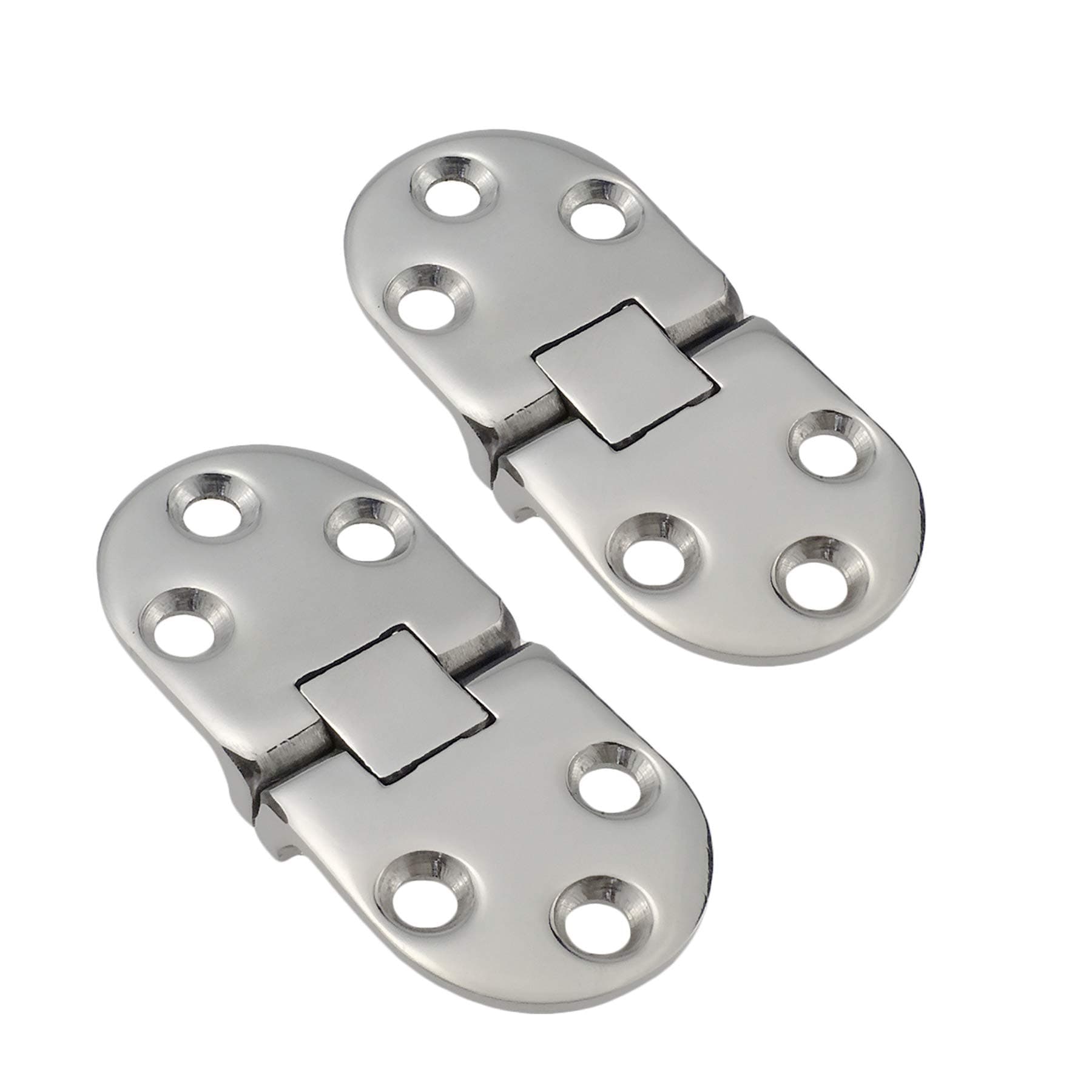 NRC&XRC Marine Grade CAST Solid 316 SS Mirror Polished Door Hinges Marine Stainless Steel Heavy Duty 66MM x 29MM(2.6"*1.2") Pair for Boat, RVs