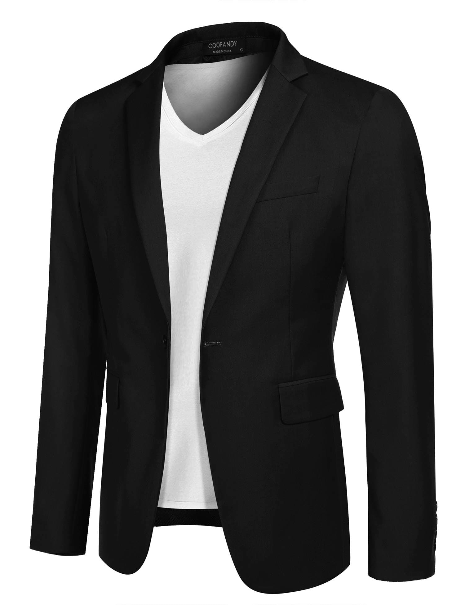 Mens Sport Coat Casual Blazer One Button Business Suit Jacket