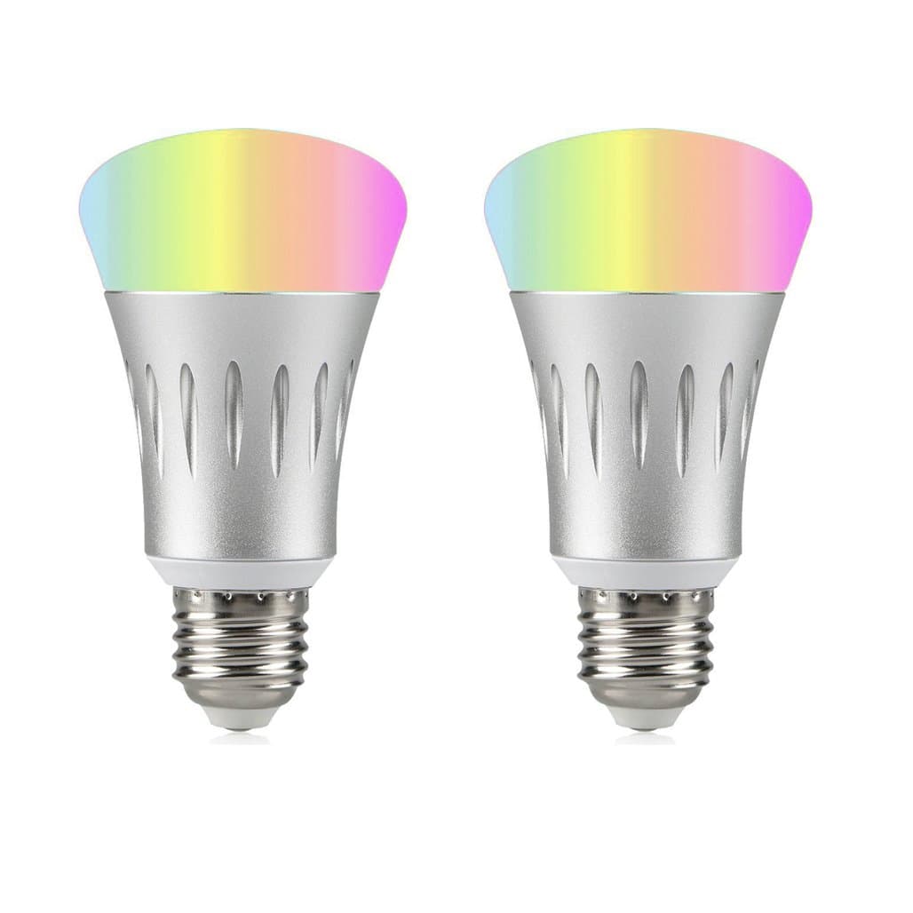 lawnko Wi-Fi Smart LED Light Bulb, Dimmable 60W Equivalent(7W), Smartphone Controlled Multicolored Color Changing Lights, No Hub Required, Work with Amazon Alexa (2 Pack)