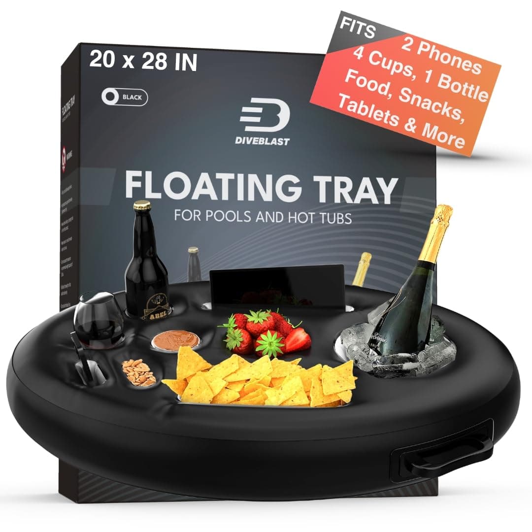 Premium Floating Drink Holder for Pool, Hot Tub Accessories for Adults - Holds Up to 50 lbs - Fun Swimming Pool Accessory for Adults Cool Unique Drink Floats