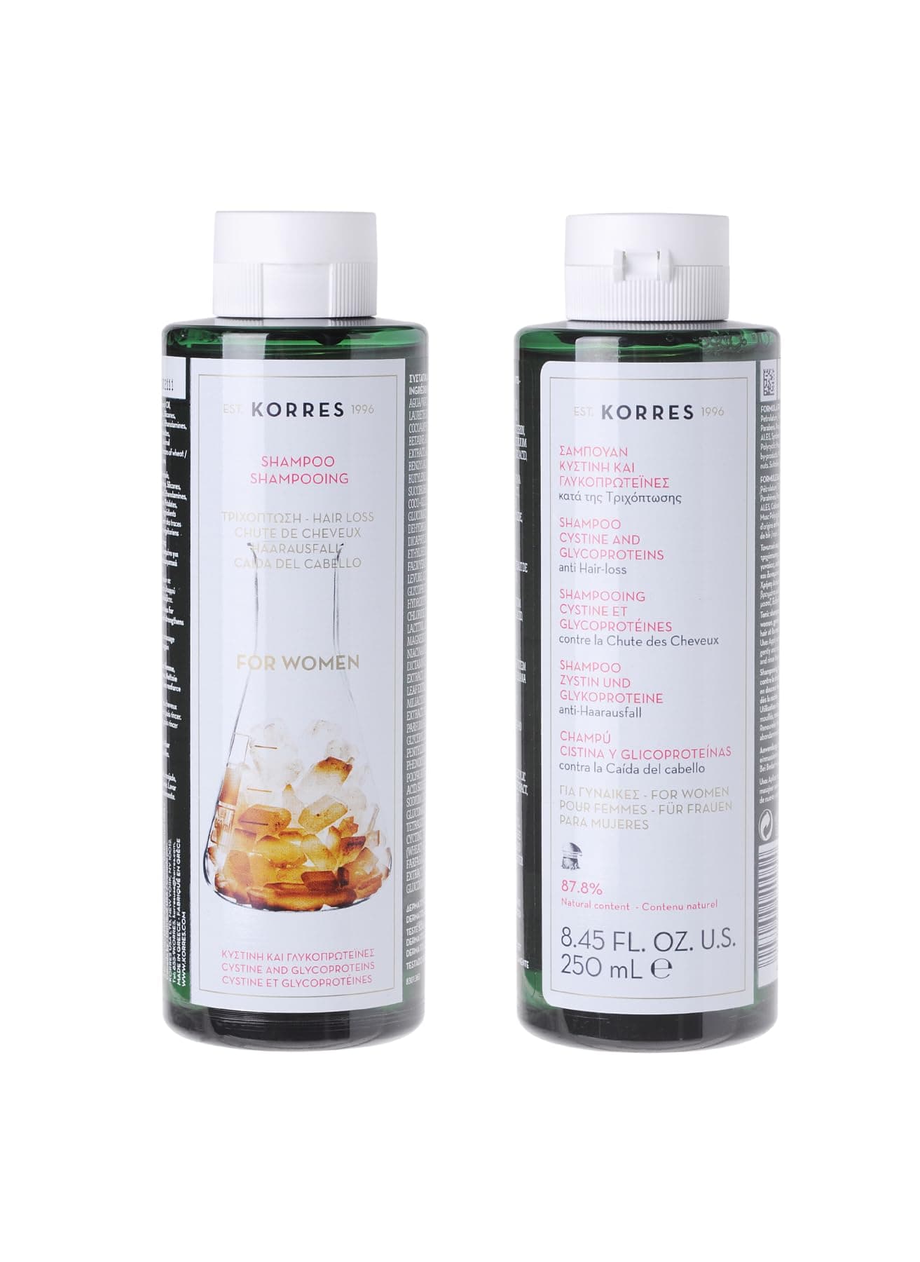 Korres Shampoo for Women with Cystine & Glycoproteins Pack of 1 x 250 ml