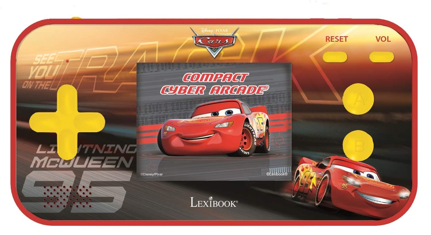 Lexibook, Disney Cars, Compact Cyber Arcade, Portable Console, 150 Games, LCD Colour Screen, Battery Operated, Red, JL2367DC