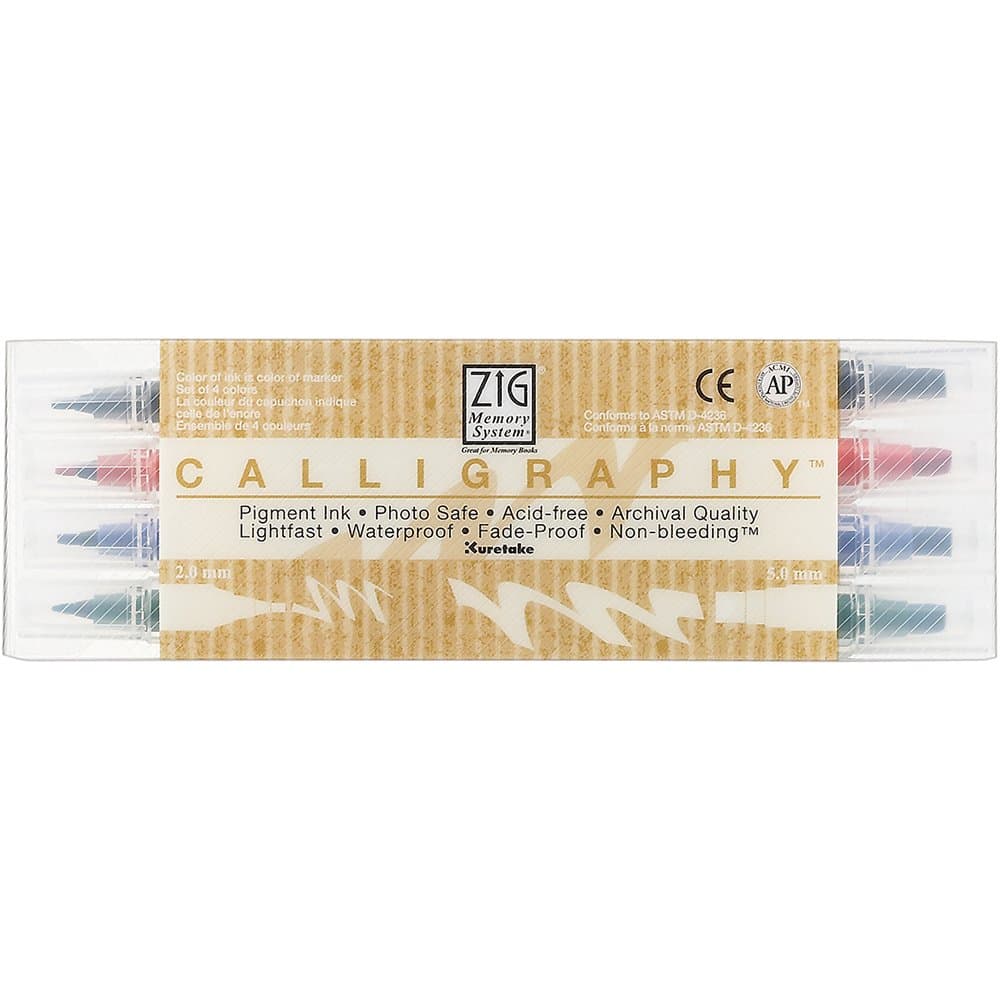 ZigCalligraphy Dual-Tip Markers 4/Pkg