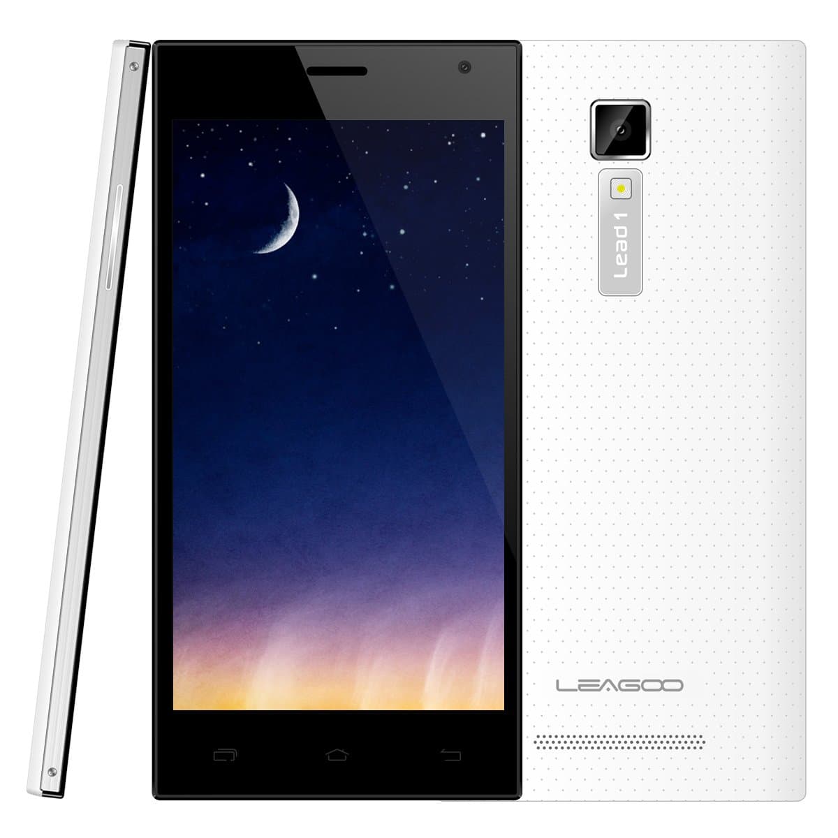 2014 June-launched Original Leagoo Lead1 MTK6582 Quad core 1GB/8GB Smart cellphone Ultraslim 5.5inch HD OGS 13.0MP Camera(White)