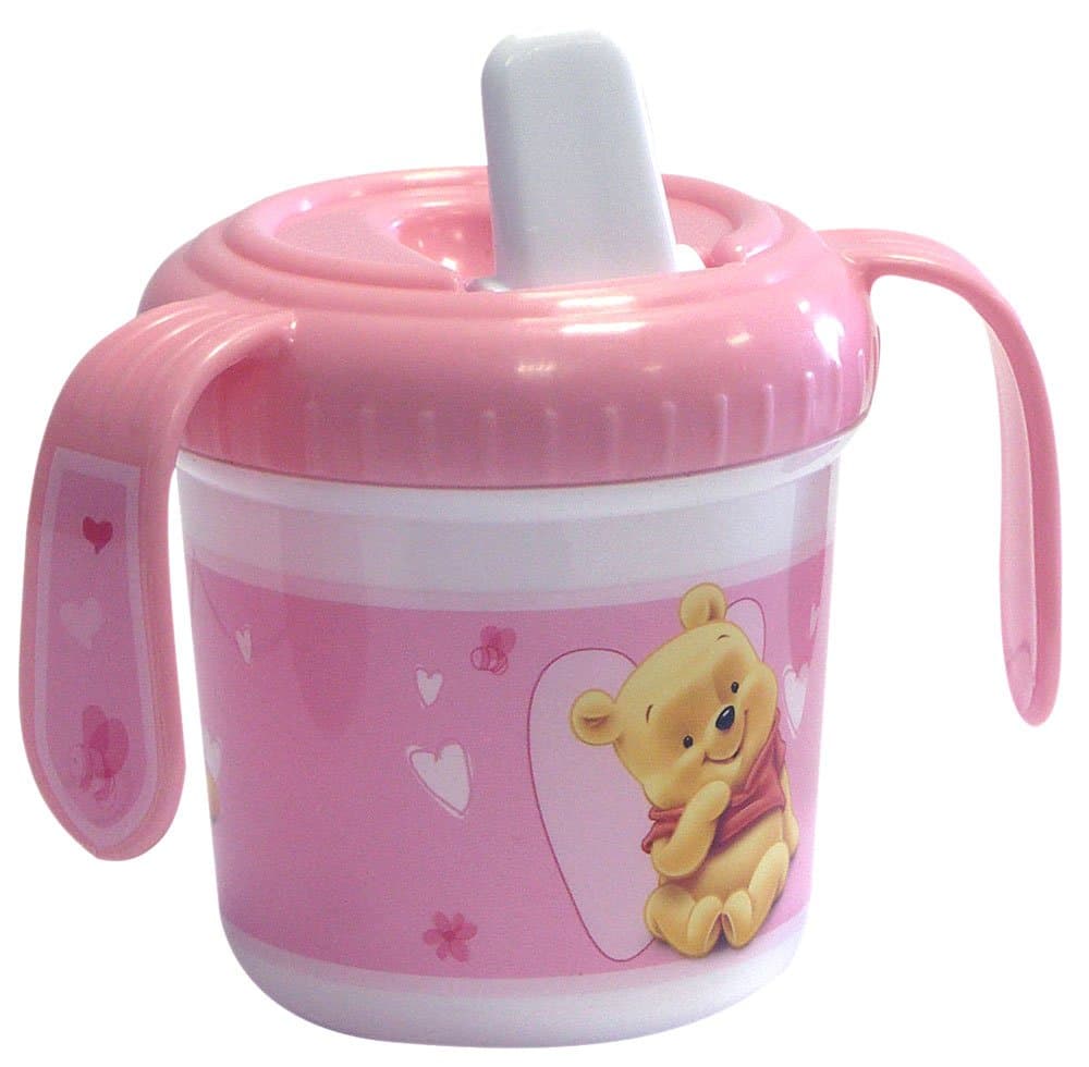 Disney 33985 Cup with Spout "Winnie Pooh" and "Piglet" Theme Pink