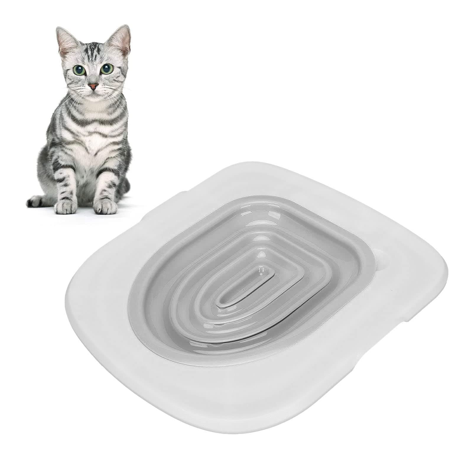 Cat Toilet Training Kit, Universal Reusable Cat Toilet Trainer, Cat Toilet Training System, Train Your Cat to Use The Toilet, Cat Toilet Training Seat Tool for Pet Cleaning(Gray)