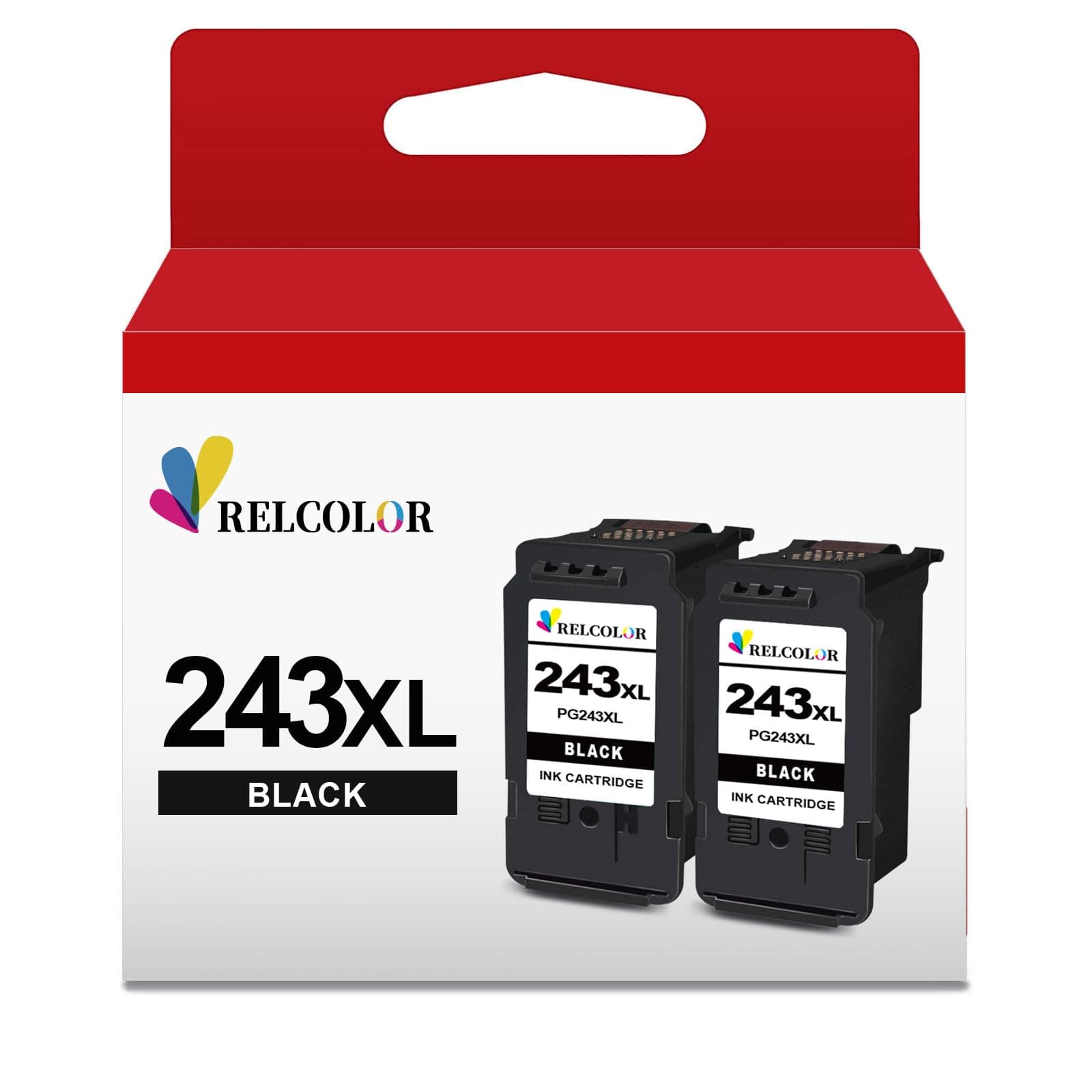Relcolor 243XL Ink Cartridge for Canon Ink 243 PG243 CL 245XL Black Pack for Canon Pixma MX490 MX492 MG2522 MG2922 TR4520 TR4522 TS3322 TS3122 Ts202 Printer