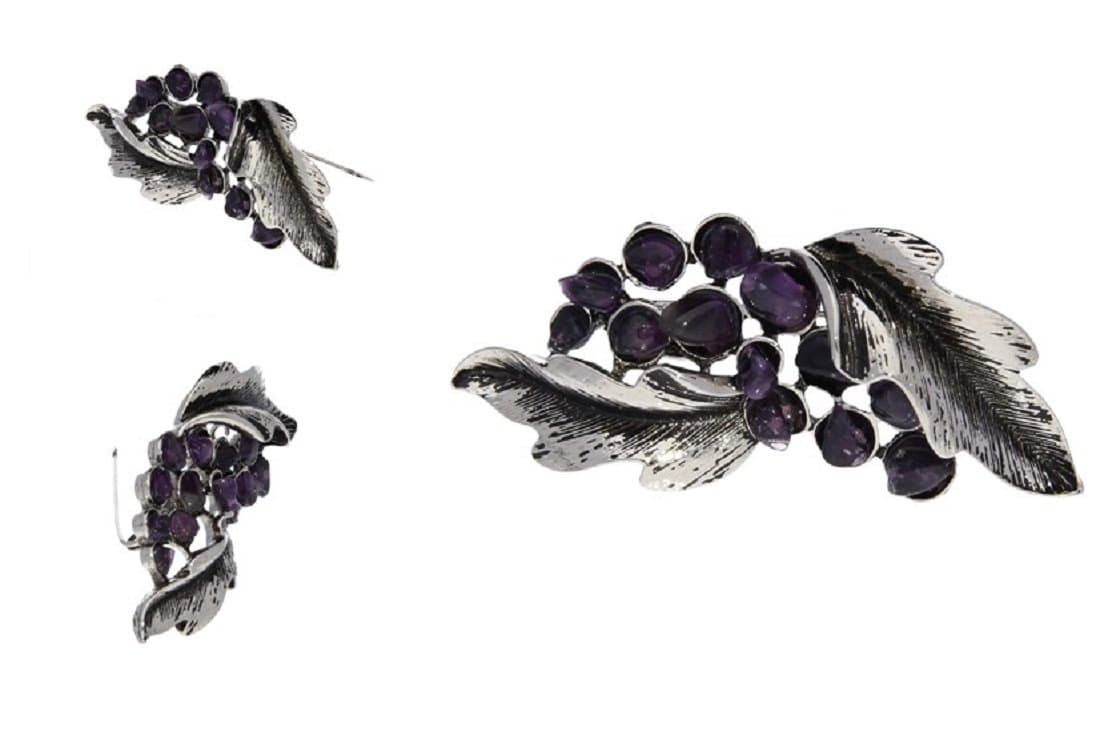 Durango Fashion Brooch " The Fall's Leaves with Amethyst"