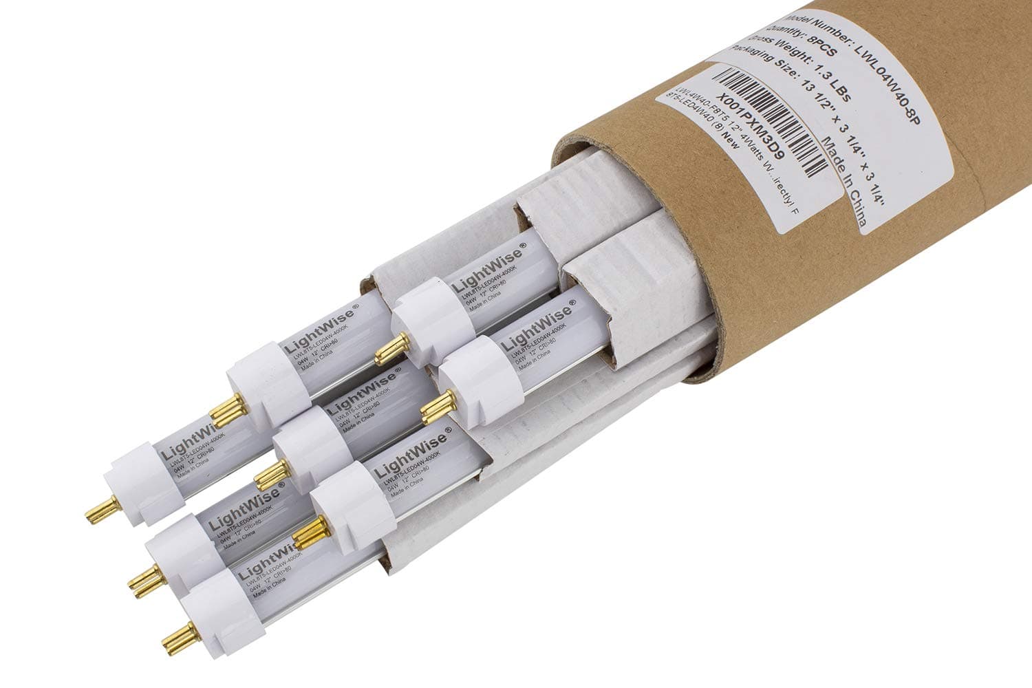 LightWise Lwl4W40-F8T5 12" 4Watts White Led T5 Tube With 4000K To Retrofit For 8W T5 Fluorescent Tube Of Your Under-Cabinet Lights To Get Over 50% Energy Saving! Replace Directly! F8T5-Led4W40 (8)
