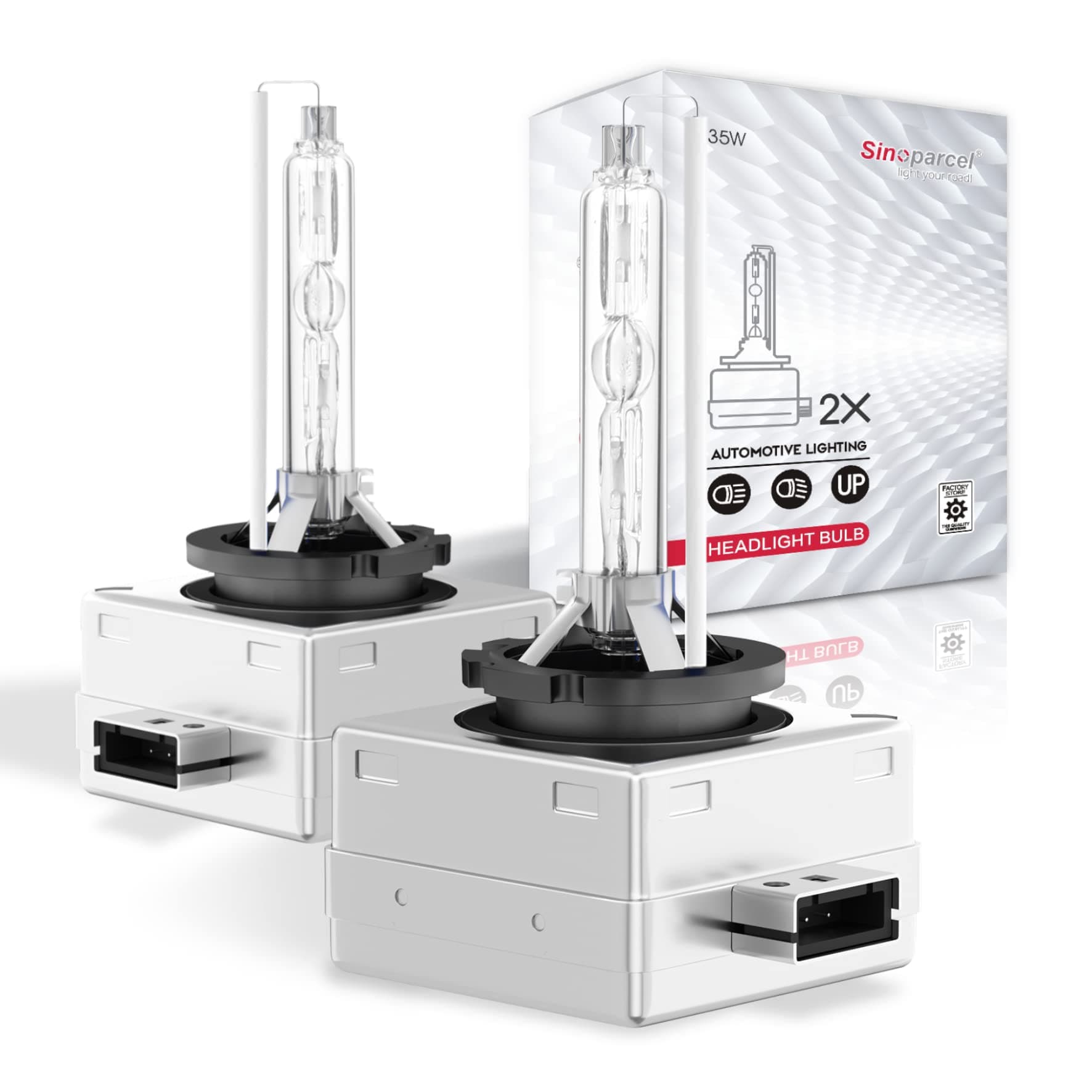 D3S Xenon HID Headlight Bulbs - 6000K 35W High Low Beam 66340 42403 42302 Replacement Lights - Pack of 2