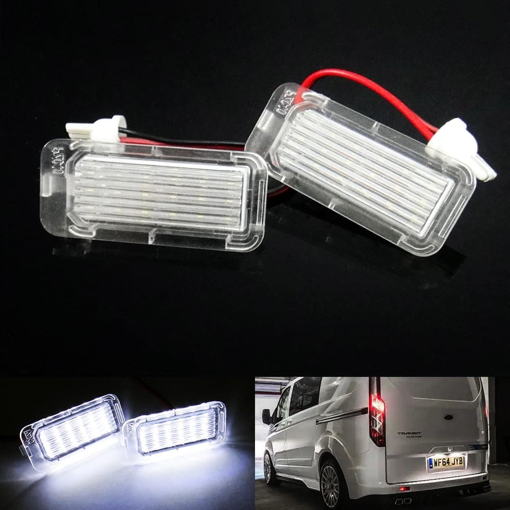 2x LED Licence Number Plate Light White Canbus For 2011+ Ford Ranger T6 TKE T6.2 RA 2013+ Transit MK8 Transit Custom Connect