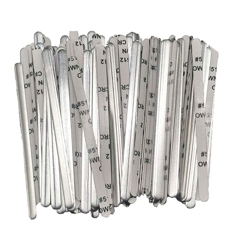 HIGO Nose Bridge for Mask DIY 92MM Strips Aluminum Nose Wire for Mask, Self Adhesive Metal Flat Nose Clips Nose Bridge Bracket DIY Wire for Sewing Crafts Coffee Bread Bag Ties (A-Silver)