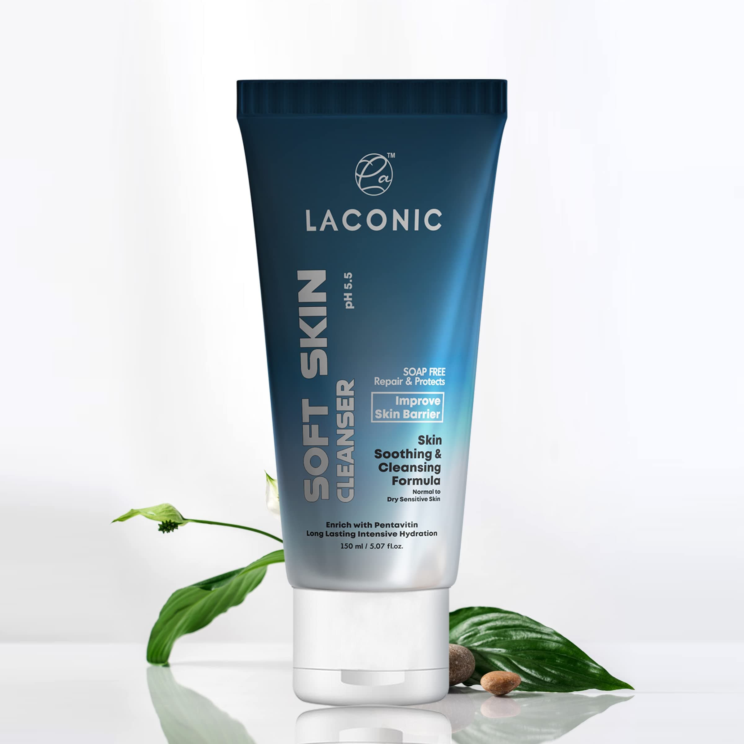 LACONIC Soft Skin Cleanser pH 5.5 for Normal to Dry Sensitive Skin | Soap Free | Paraben Free | Petrolatum Free