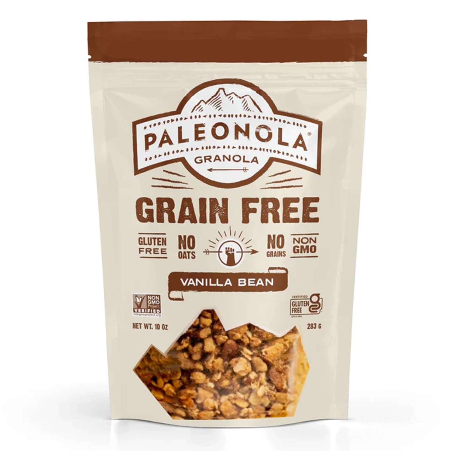 Vanilla Bean Grain Free Granola, 10 Oz Resealable Bag (Pack of 1) - Grainless Paleo Granola Blended with Nuts, Seed & Vanilla Bean - Gluten & Dairy Free, Non-GMO, Low Carb Protein Granola