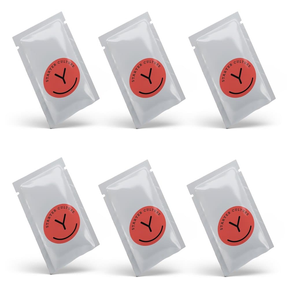 Plain Yogurt Starter Culture Blend with Authentic Bulgarian Lactobacillus Bulgaricus. (6 Pack)