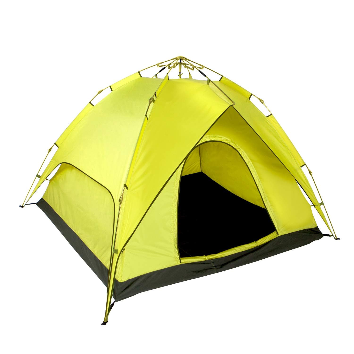 Waterproof Pop Up Tent, Automatic 2-3 Persons Family Camping Tent, 3 Seconds Automatic Opening Waterproof Sun Shelter, Automatic Instant Pop Up Tents for Outdoor Hiking (Yellow Instant Tent)