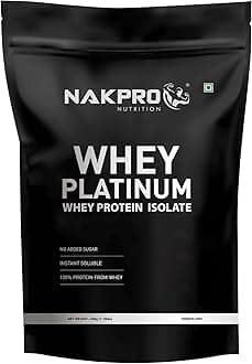 NAKPRO NUTRITION Platinum Whey Protein Isolate | 500g Double Rich Chocolate | 28g Protein| Trustified Certified