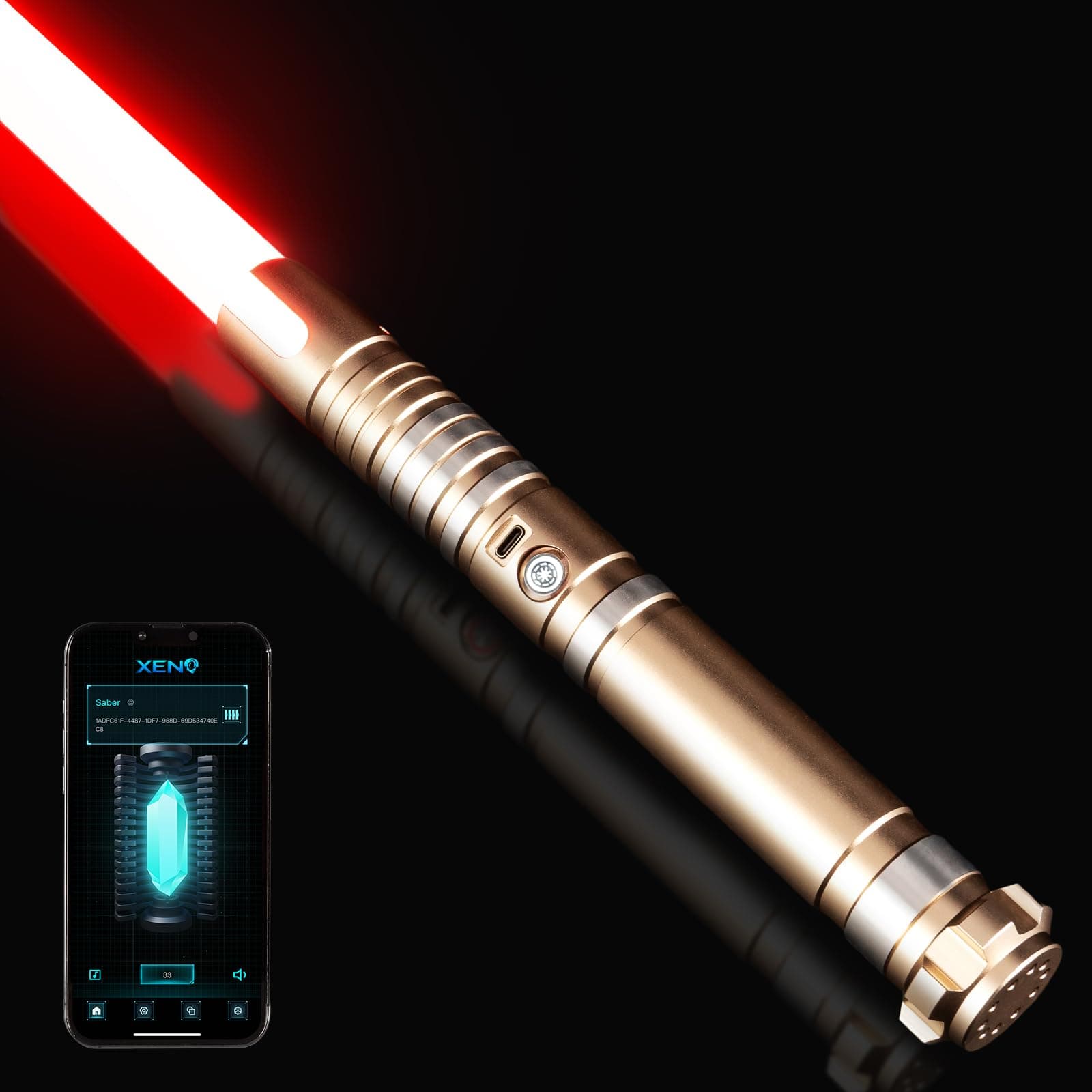 DAMIENSABER Upgrade RGB3.0 Smooth Swing Light Saber, Motion Control Light Saber with Realistic 16 Sound Fonts Infinite Color Changing 16 RGB, Heavy Dueling Metal Light Sabers for Adults, Rechargeable