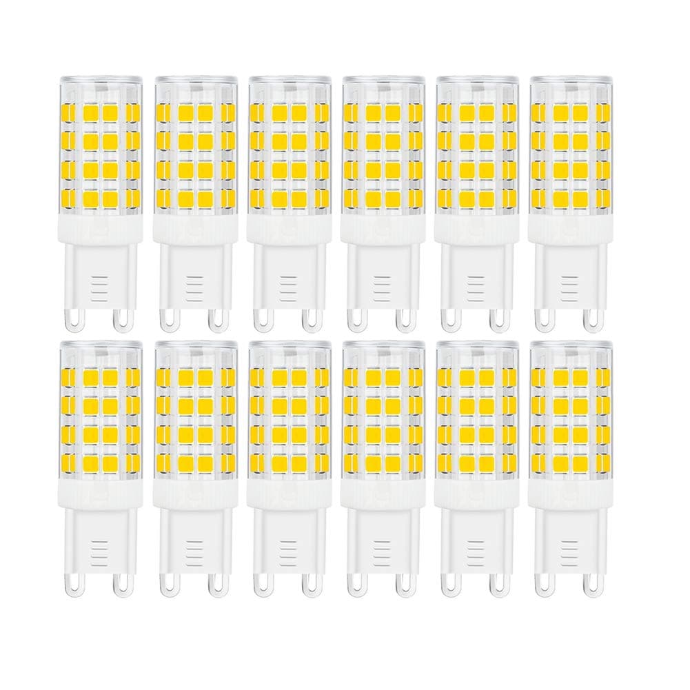G9 LED Bulb 5W, 40W G9 Halogen Bulb Replacement, 420LM, Daylight White 6000K, AC100V-240V, G9 Base Non-Dimmable Light Bulbs, 12-Pack