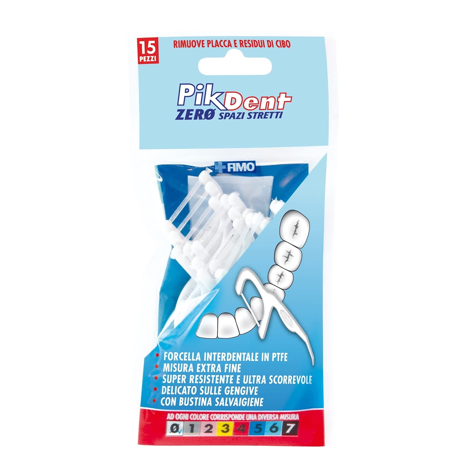 PikDent Zero Tight Spaces - 30 Ultra Glide and Ultra Resistant Interdental Flossers with Teflon Floss. Convenient as a Toothpick, Effective as Dental Floss.