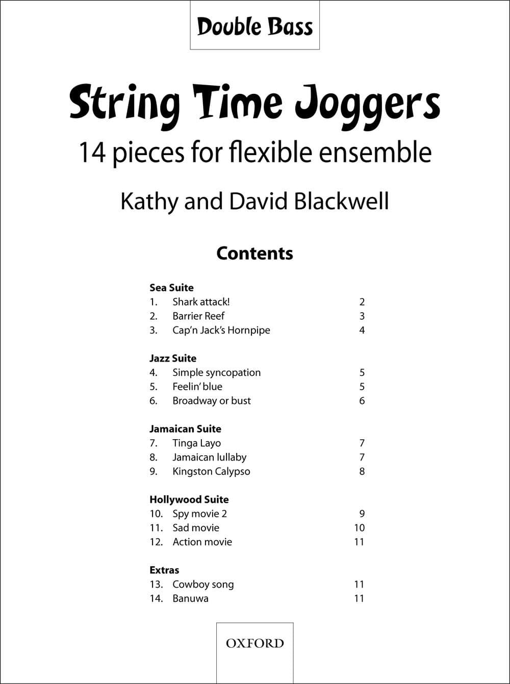String Time Joggers Double bass part 14 pieces for flexible ensemble