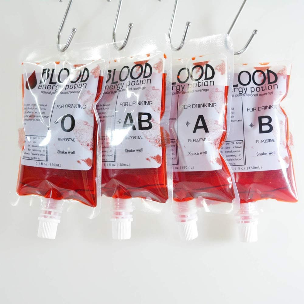 10 Pack Blood Bag for Drinks Pouches Mug Empty Vampire Diary Halloween Food Safe Reusable Drink Containers Bags Cups for Christmas Juice Party Nursing Birthday