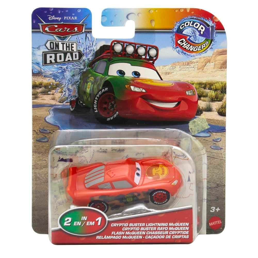 Disney Cars Cryptid Buster Lightning McQueen Color Changers - On The Road Series - Changes Red to Green Green,red