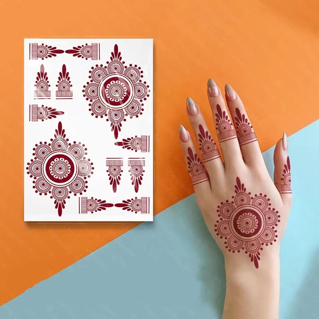 Circle Design Henna Mehndi Termporary Tattoo Stiker For Girls & Women Tattoo Sticker