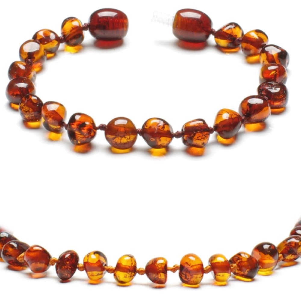 New New Baltic Amber Anklet Bracelet Cognac - Handmade 100% Genuine Amber Beads - Premium Quality - Sizes 13-19 cm