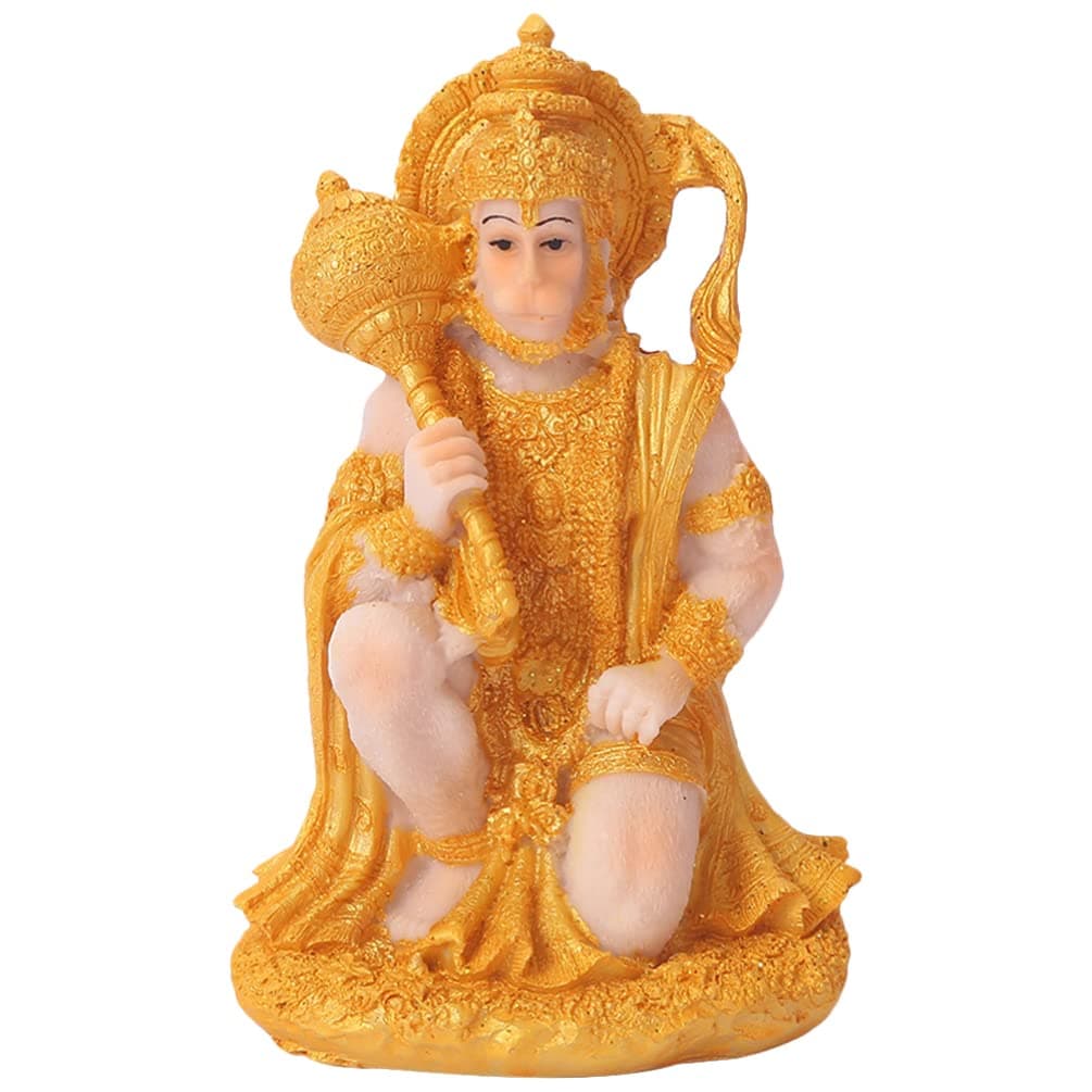 Resin Hanuman Statue Hindu God Figurine for Temple Decoration Craft Ornament Desktop Sculpture for Home and Office Decor