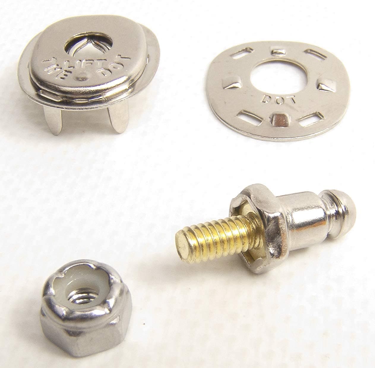 N.W. Tarp & Canvas Lift The Dot Socket, Clinch Plate & 3/8inch Machine Screw Stud w/Locknut - 10 Piece Set