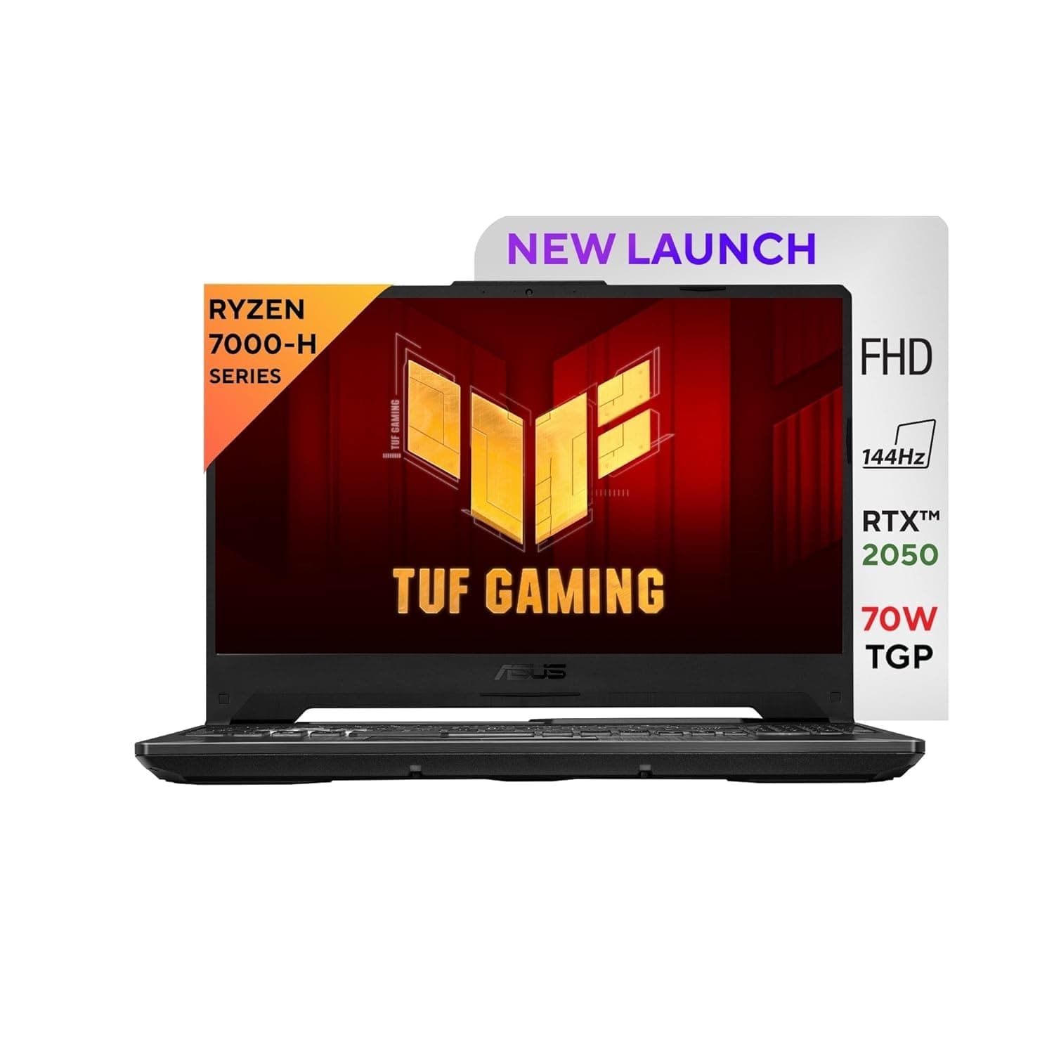 ASUS TUF Gaming A15, AMD Ryzen 7 7435HS Gaming Laptop(NVIDIA RTX 2050-4GB/60W TGP/16GB RAM/512GB SSD/FHD/15.6"/144Hz/RGB KB/48WHr/Windows 11//Graphite Black/2.30 Kg) FA506NFR-HN045W