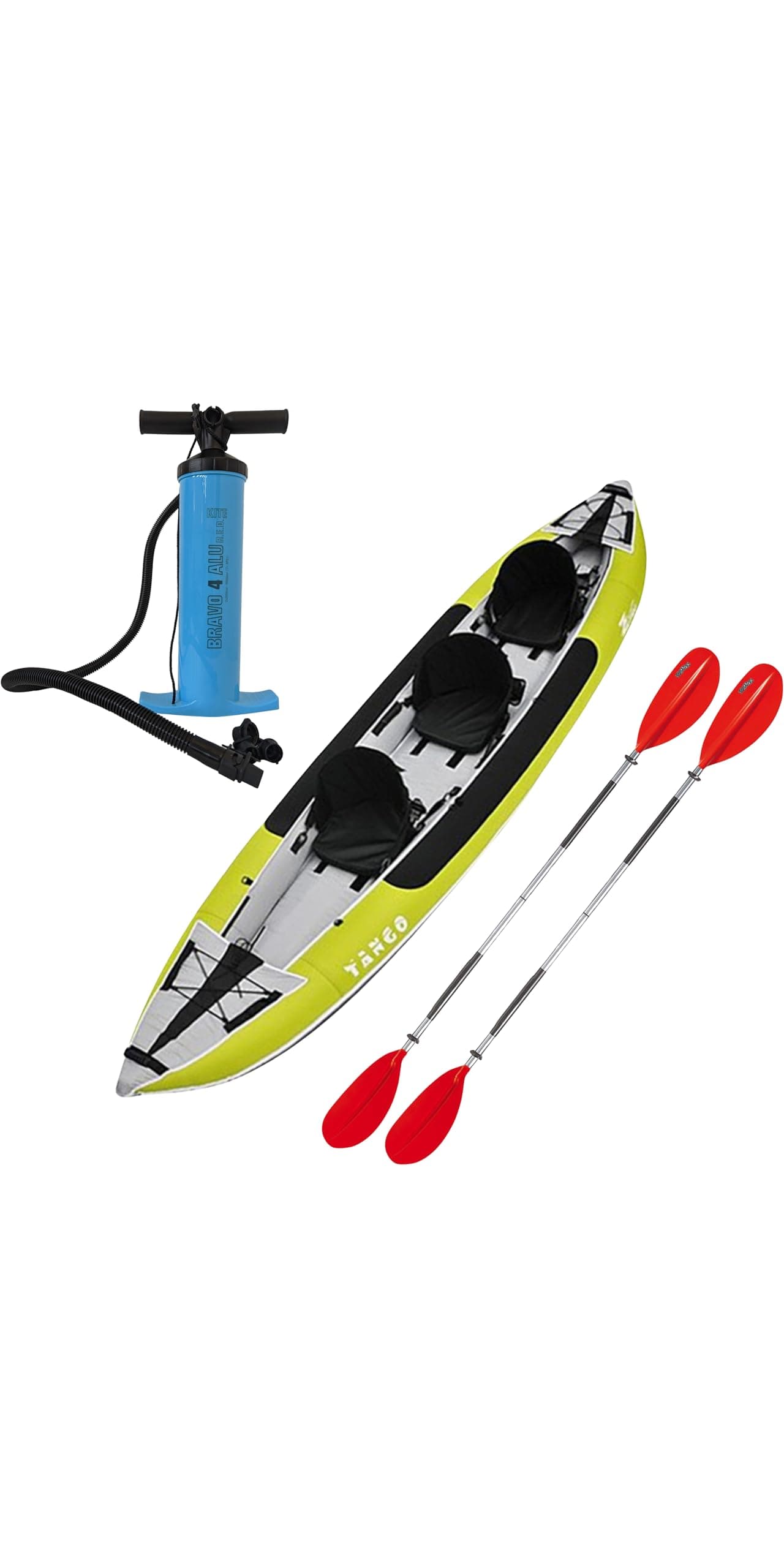 ZPro 2025 Tango 200 3 Man Inflatable Kayak, Paddle & Pump Package GREEN