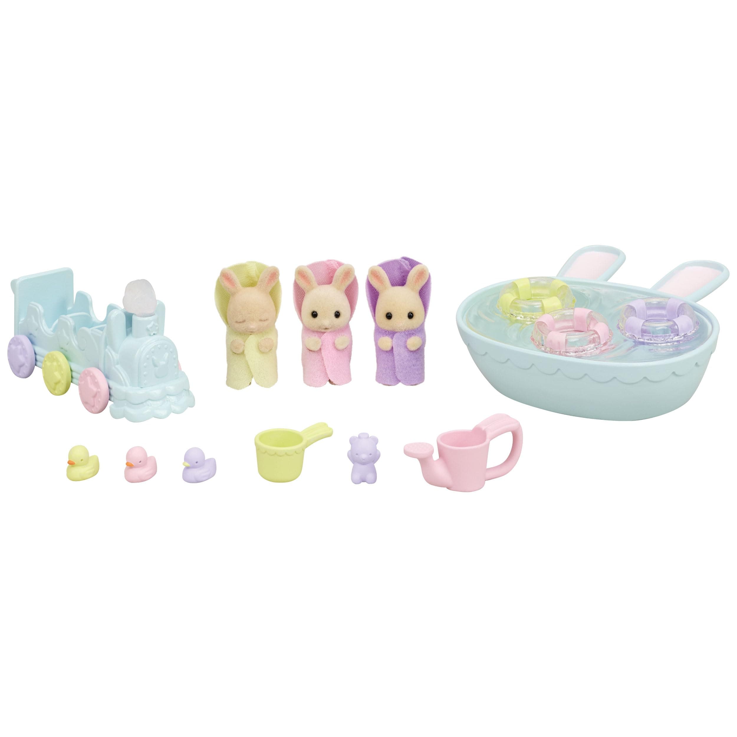 Calico Critters Triplet Baby Bath Time Set