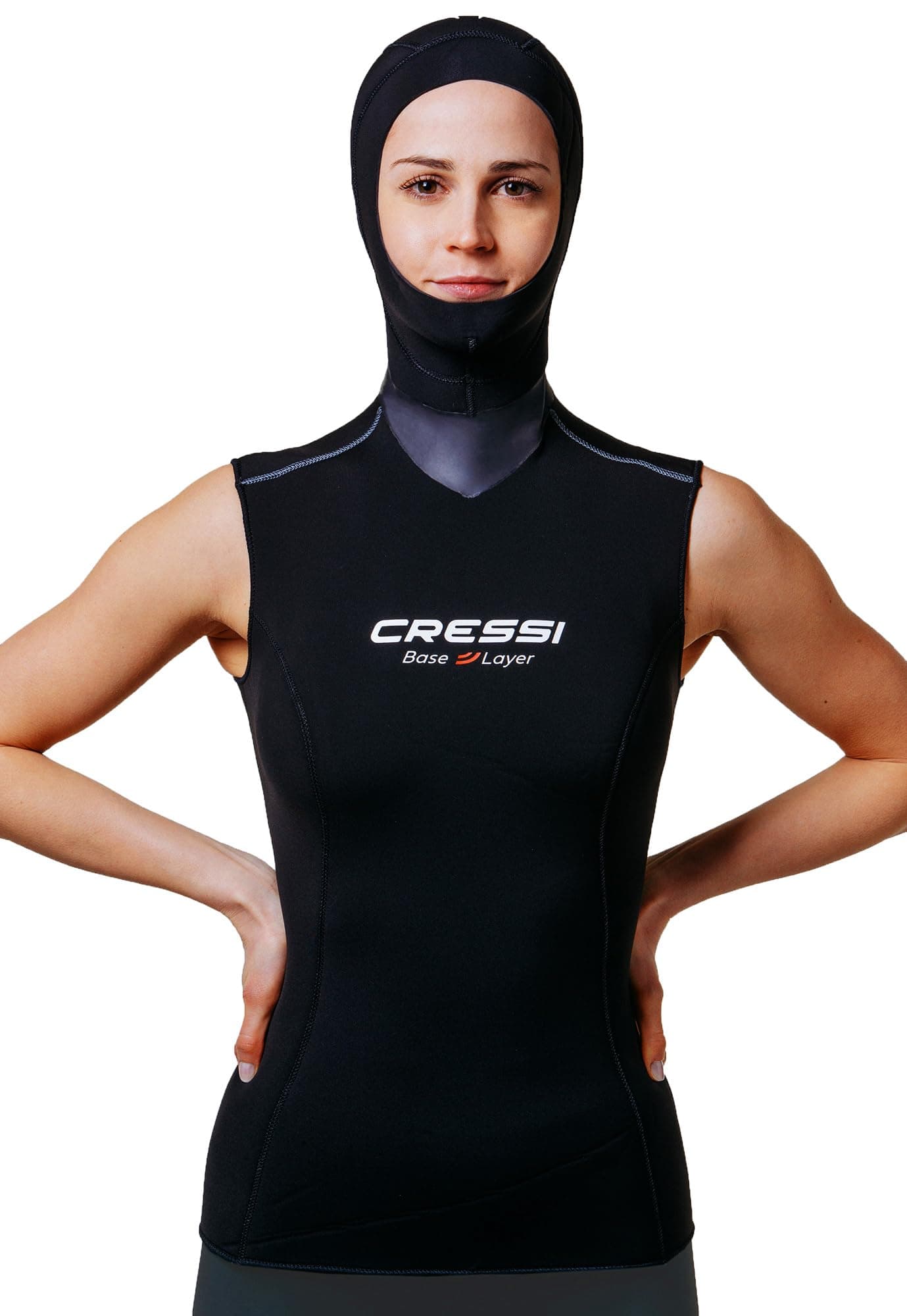 Diving Ladies' Base Layer Hood Vest 2.5/5mm, Thermal Undersuit, Quality Neoprened - Designed in Italy