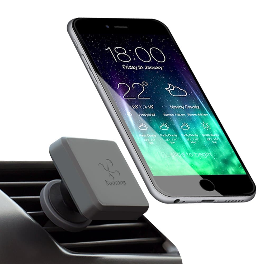 Koomus Pro Air-M Air Vent Magnetic Cradle-less Smartphone Car Mount for all iPhone and Android Devices