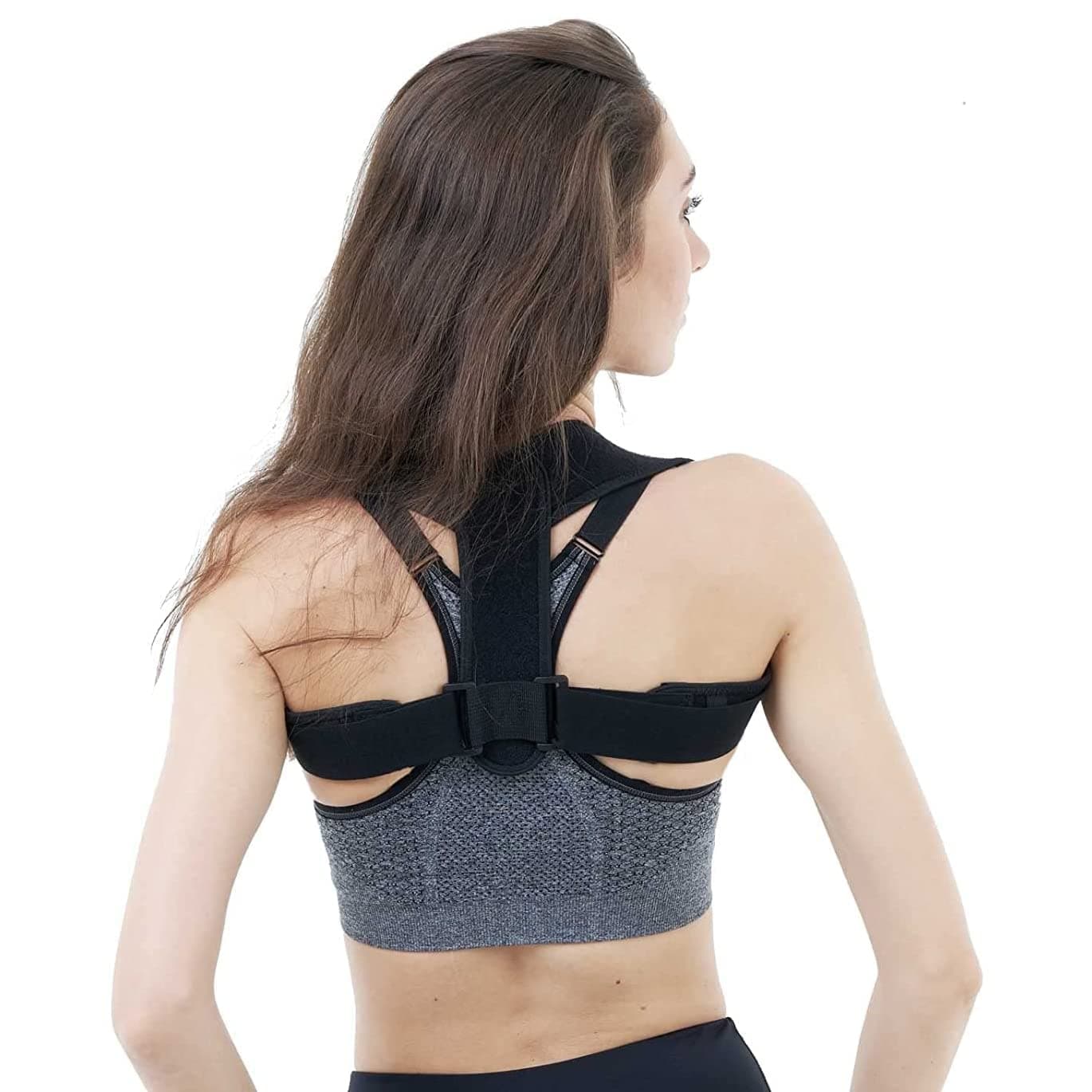 Posture Corrector for Women and Men,Adjustable Upper Back Brace, Breathable Back Support straightener, Providing Pain Relief from Lumbar, Neck, Shoulder, and Clavicle, Back (Black)