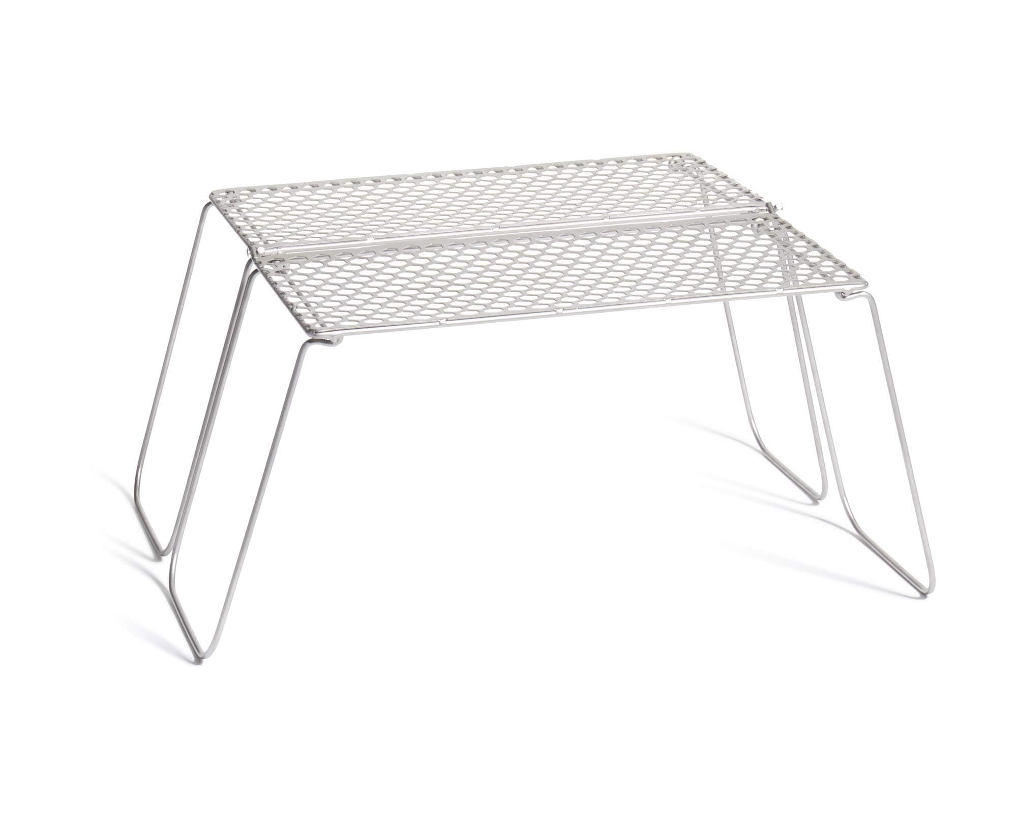 Titanium Bifold Foldable Campfire Grill - Portable Titanium Grill Surface with Legs - 60+ Square Inch Cooking Surface for Backpackers and Campers