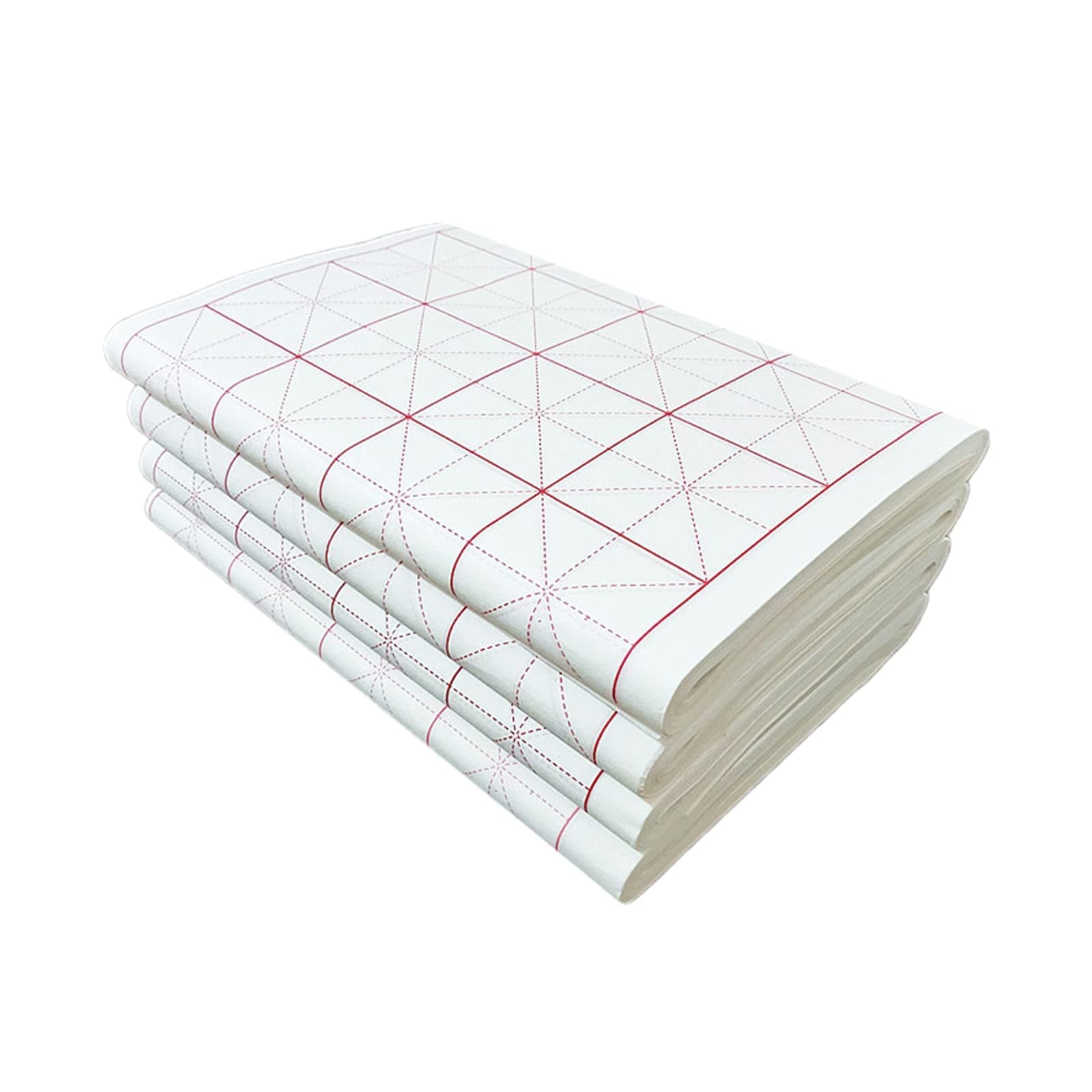 MEGREZ Chinese Calligraphy Xuan Paper Brush Writing Sumi Paper XuanPaper Rice Paper with Grids for Students, Beginners Practice Kanji Japanese Calligraphy, 100 Sheets/Pack, 10cm/Grid