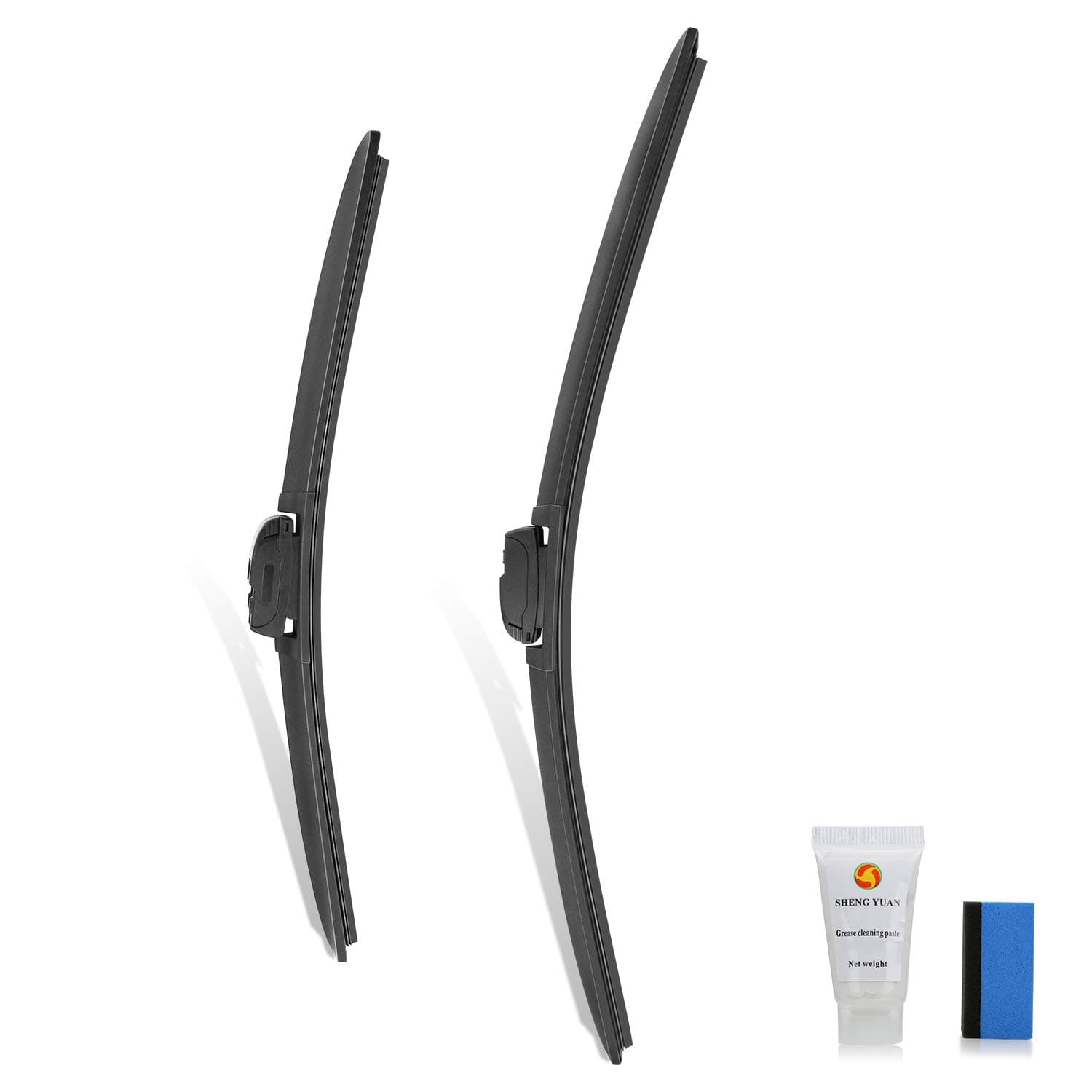 22"+21" SILICONE Windshield Wiper Blades for U/J Hook, All-Season Beam Wiper Blade Coats Front Car Window Water Repellency (Set of 2)