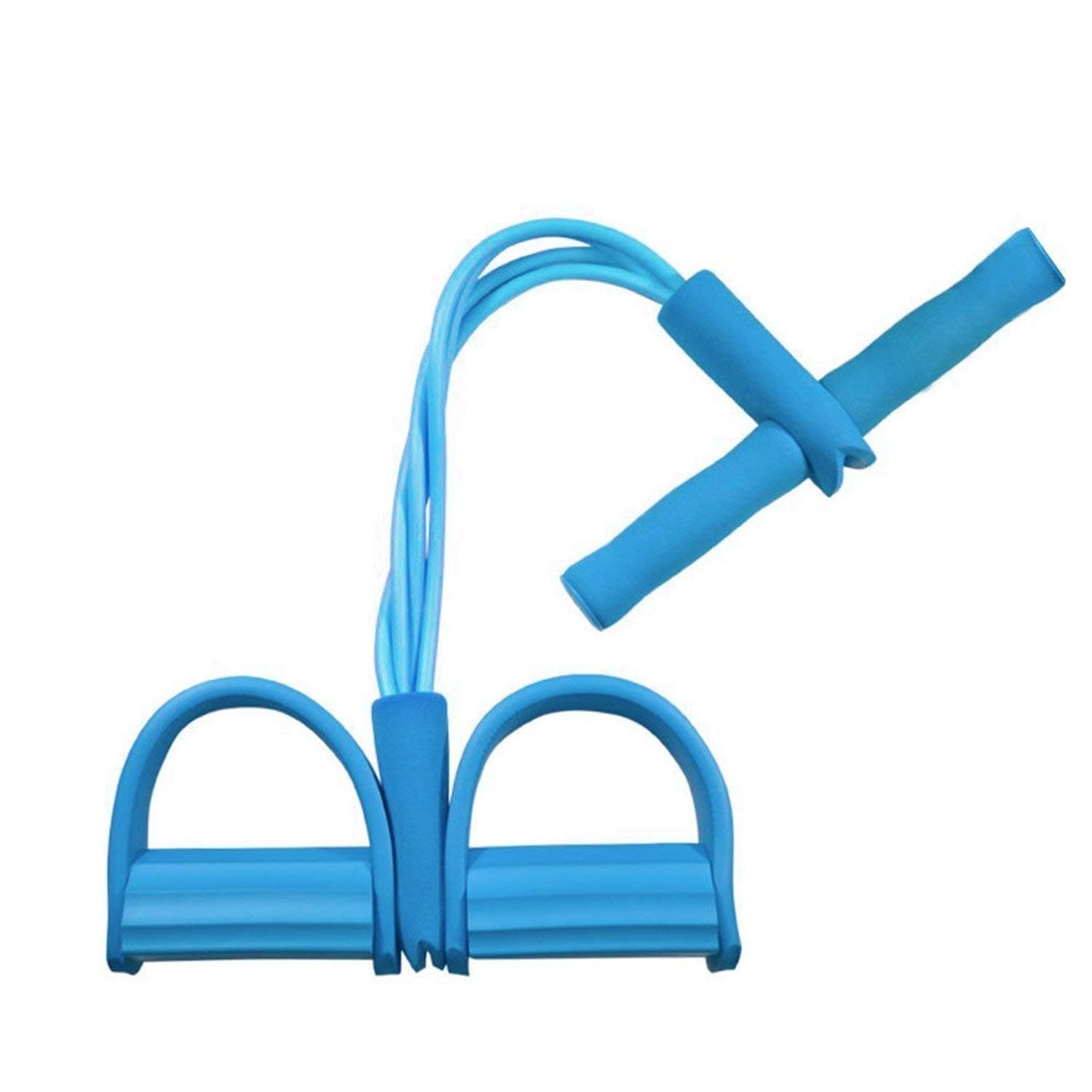 Style Eva Foot Pedal Pull Rope Resistance Exercise 4-Tube Yoga Equipment Sit-up Fitness -Random Color