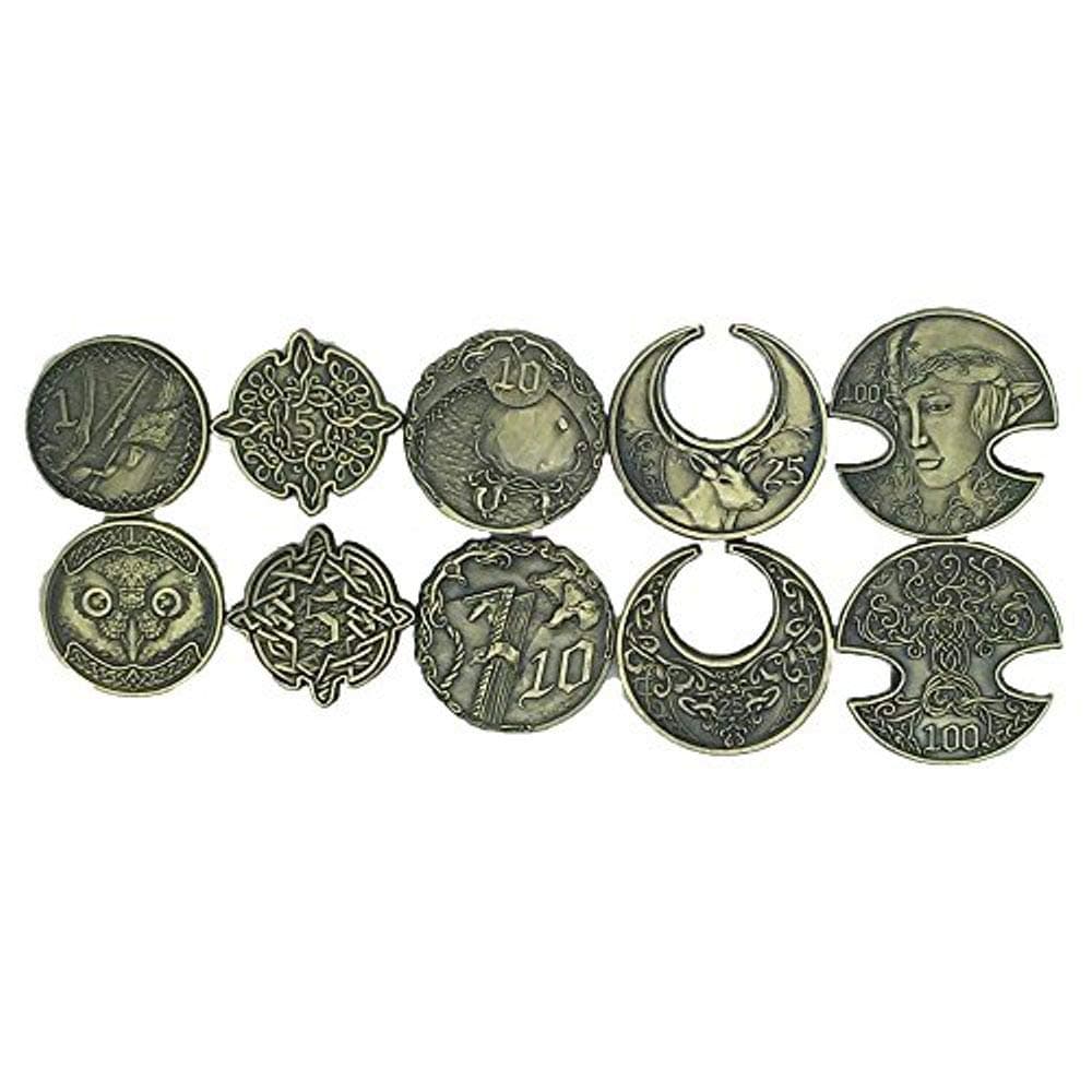 Norse Foundry Adventure Coins - A Set of 10 Metal Plated Novelty Coins in Elven Style - Perfect for Any Roleplaying Game (RPG) or LARP Session