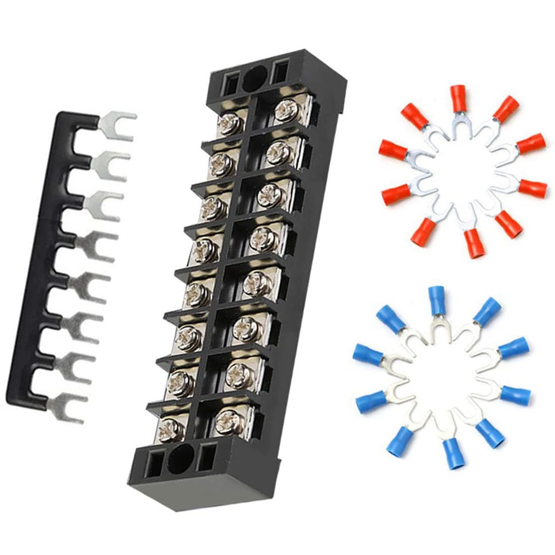 Boat Wire Terminal Block Buss Bar for Electrical Equipment, 25A Terminal Strip Blocks Busbar for Wiring Up Fuse Panel Battery Switches Inverters Boat Lights Marine Interior Navigation Light