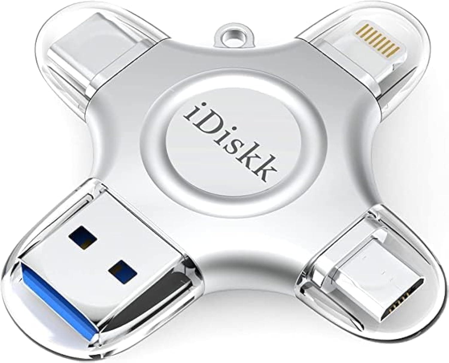 - MFi Certified iDiskk 128GB Flash Drive for iPhone 17 16 iPad USB 3.0 Lightning Drive 4 in 1 Multi Functional External Storage for iOS and Android Samsung Phones Type c Devices and MacBook Photo Drive